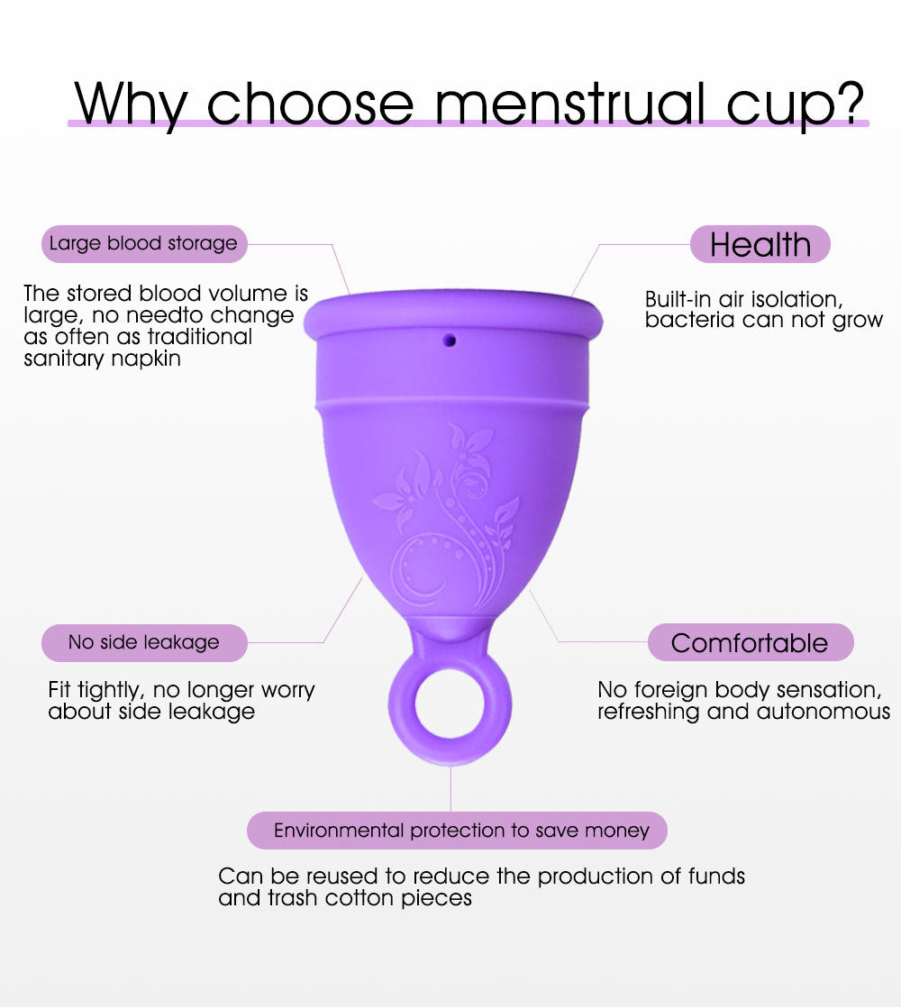 Reusable Menstrual Period Cup Soft Medical Silicone Small or Large Menstrual Cups-CP002