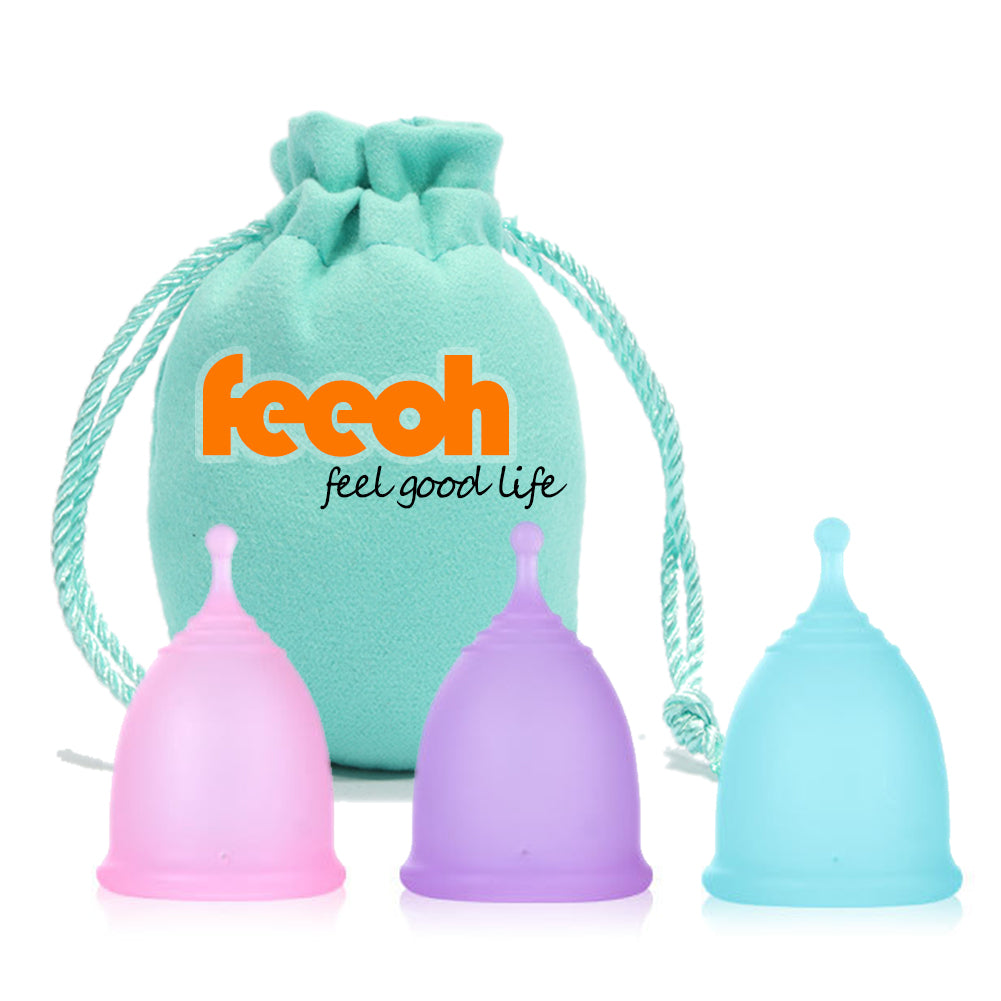 Reusable Menstrual Period Cup Soft Medical Silicone Tiny Small or Large Menstrual Cups