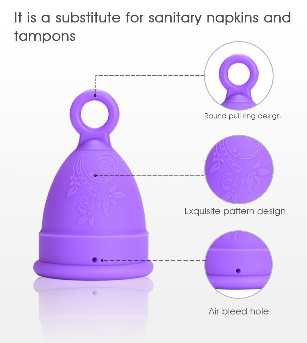 Reusable Menstrual Period Cup Soft Medical Silicone Small or Large Menstrual Cups-CP002