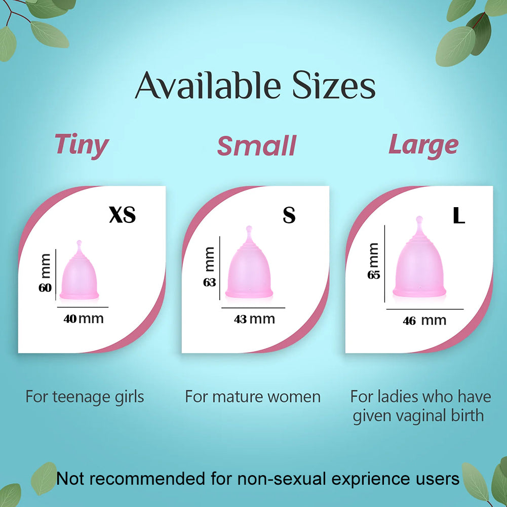 Reusable Menstrual Period Cup Soft Medical Silicone Tiny Small or Large Menstrual Cups