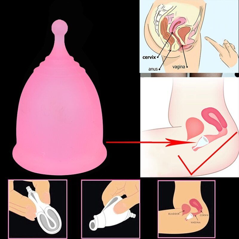 Reusable Menstrual Period Cup Soft Medical Silicone Tiny Small or Large Menstrual Cups