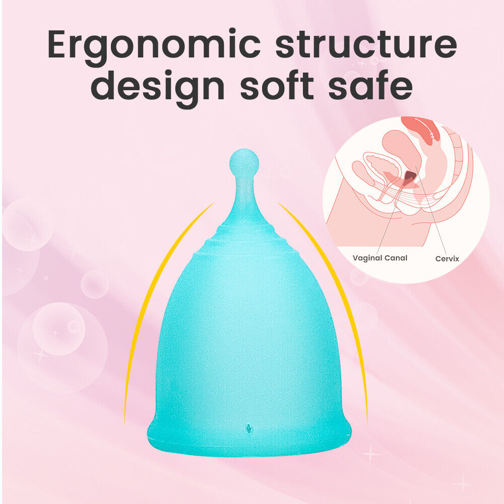 Reusable Menstrual Period Cup Soft Medical Silicone Tiny Small or Large Menstrual Cups