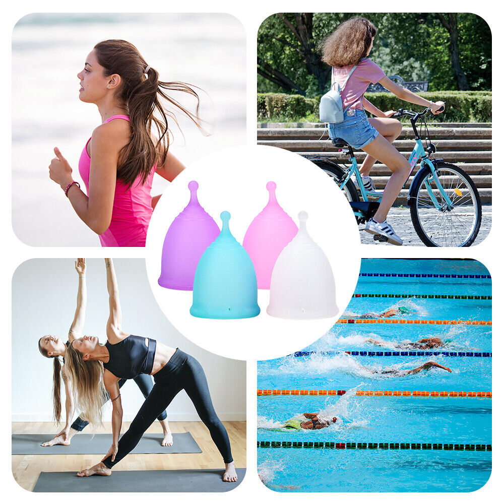 Reusable Menstrual Period Cup Soft Medical Silicone Tiny Small or Large Menstrual Cups